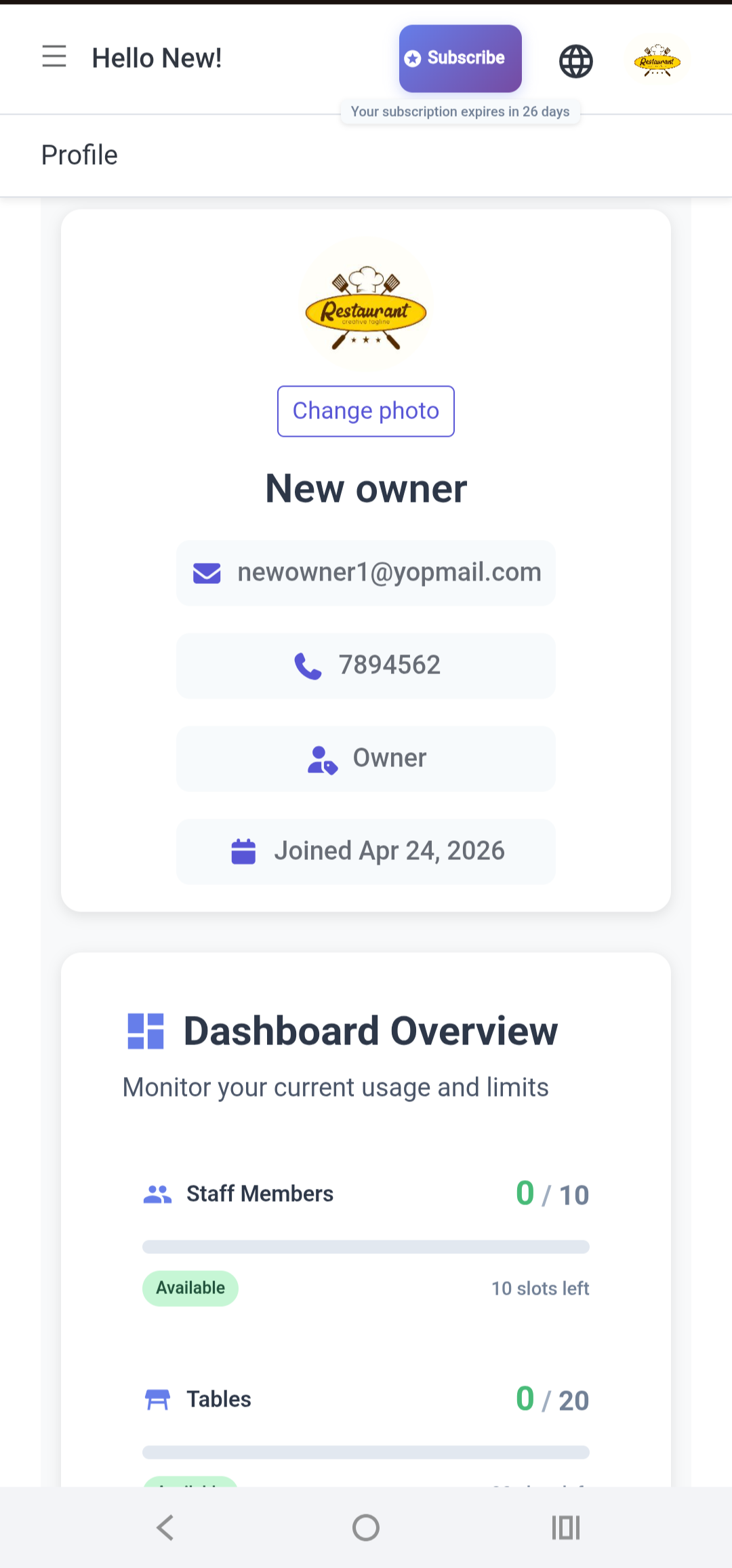 Owner Profile